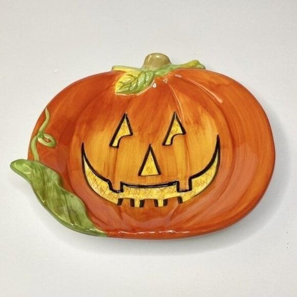 Certified International Susan Winget Jack O’Lantern Pumpkin Halloween Dish Bowl - Picture 1 of 11